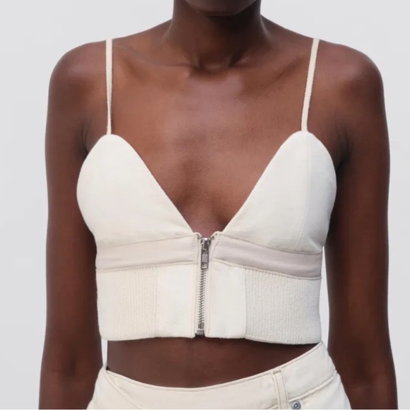 Lorenzo Cropped Denim Bra top in Ecru
JONATHAN SIMKHAI STANDARD - Picture 5 of 5